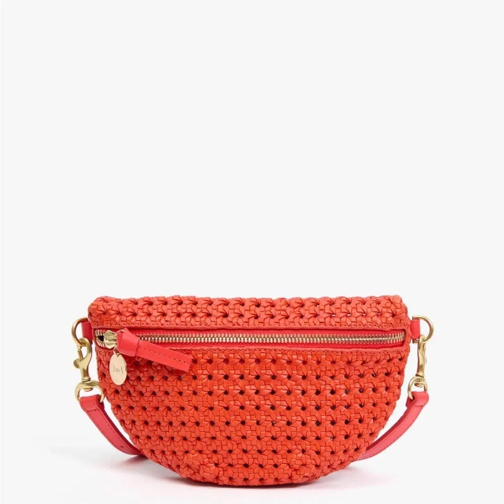 Clare V PETITE FANNY in Bright Poppy Rattan NWT $375 - Picture 2 of 9